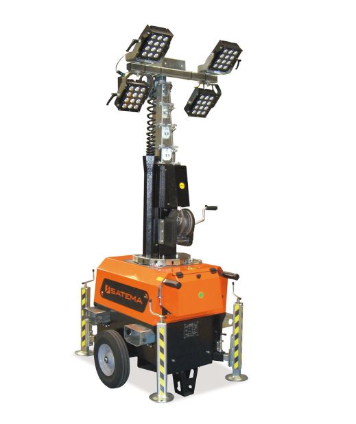 Lysmast teleskopisk på hjul inkl armatur LED